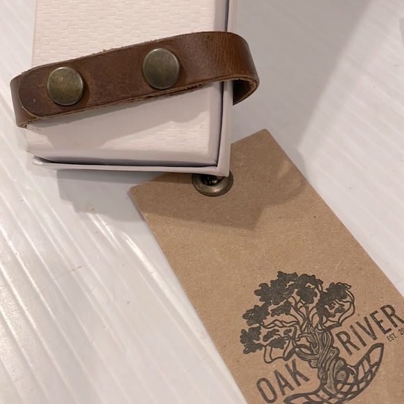 Oak River Genuine Leather “You Are Enough” Leather adjustable bracelet unisex - Picture 5 of 11